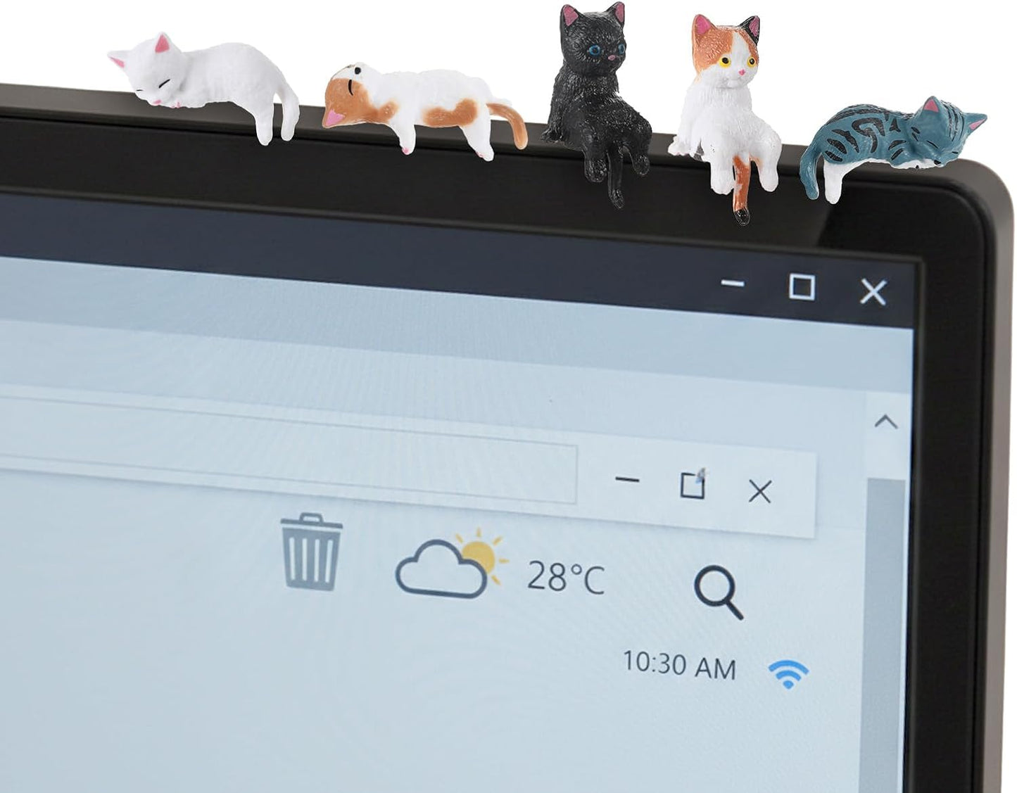 Cute Mini Cat Monitor Figurines (8-Pack)