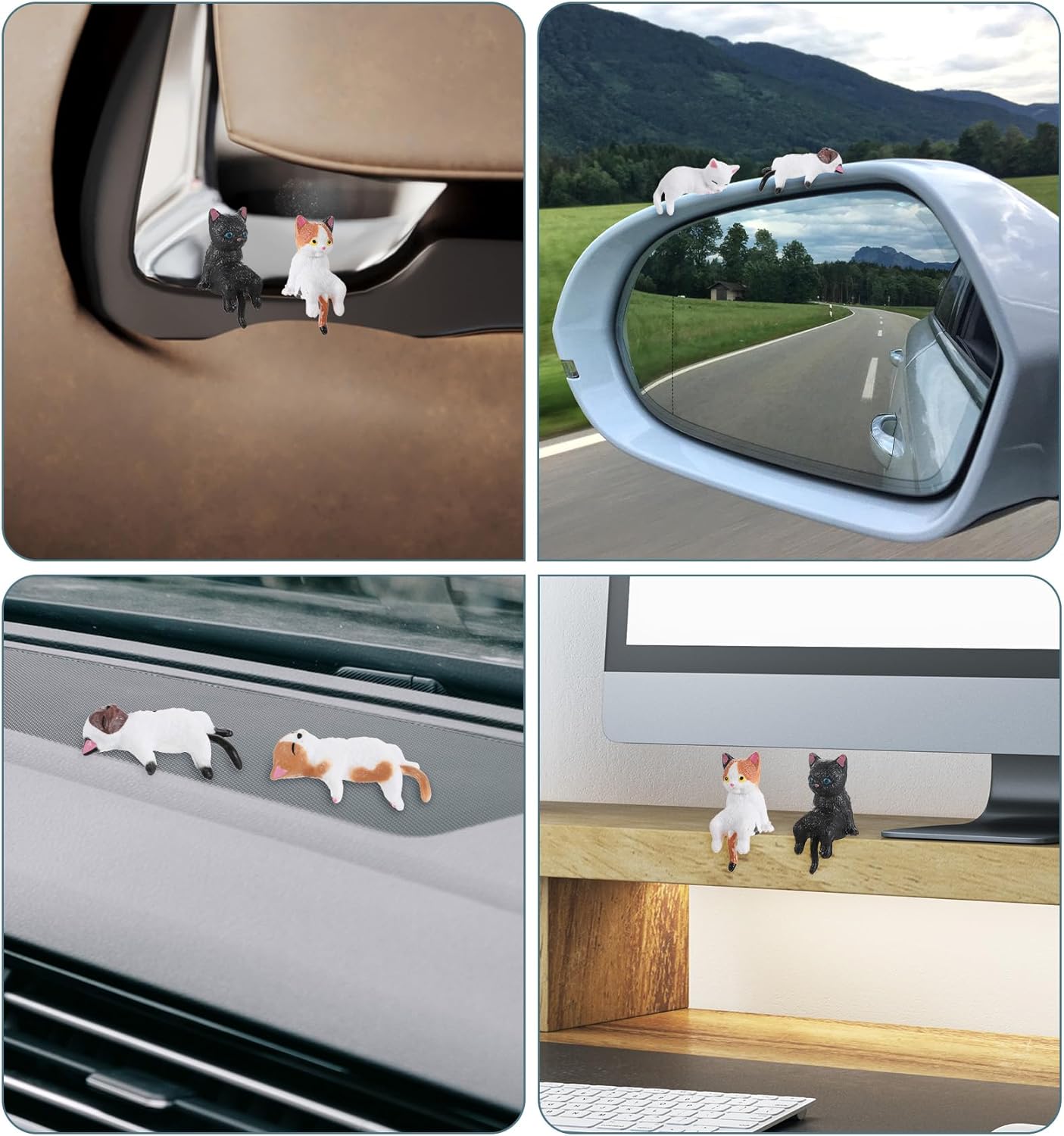 Cute Mini Cat Monitor Figurines (8-Pack)