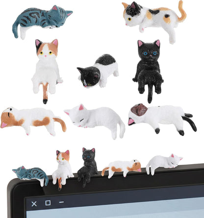 Cute Mini Cat Monitor Figurines (8-Pack)