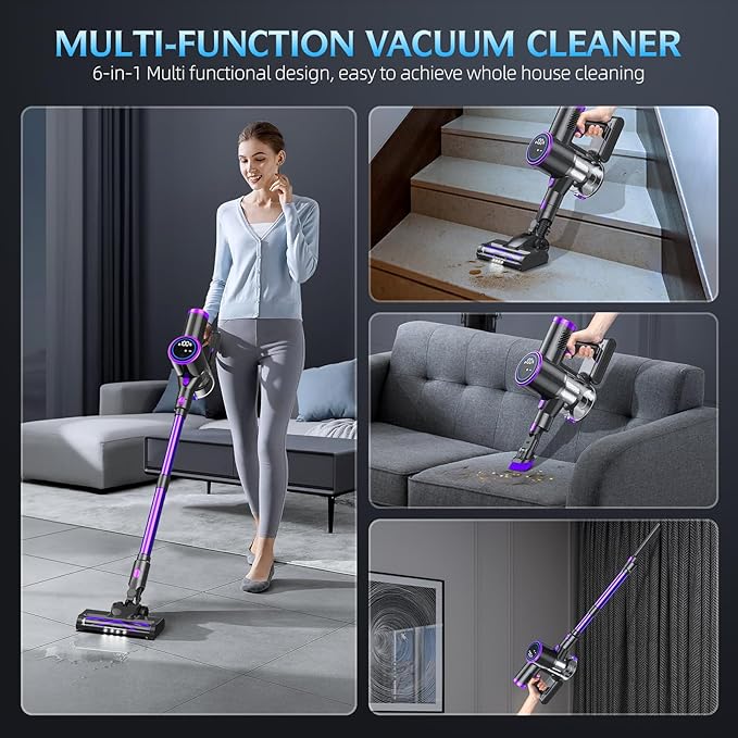 Cordless Stick Vacuum Cleaner with LED Display